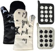🧤 aiyue [upgraded version] long sleeve oven mitts and pot holders - heat resistant silicone cooking gloves with soft cotton infill, non-slip for kitchen cooking, baking, bbq, grilling logo