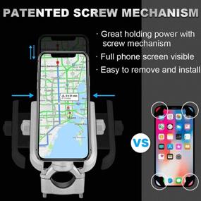 img 2 attached to 🚲 ILM Велосипедный мотоциклетный держатель для телефона - премиум-алюминиевый держатель для мобильного телефона на велосипеде для iPhone X, Xs, 7, 7 Plus, 8, 8 Plus, 6s, 6s Plus, Galaxy S7, S6, S5 - подходит для телефонов шириной до 3,7 дюйма (серебряный)