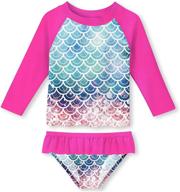 breathable tankini with upf 50+ sun protection for 👙 toddler girls, unifaco summer beach swimsuit rashguard set, sizes 2-8t logo