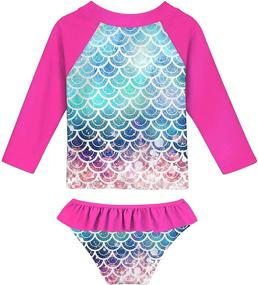 img 3 attached to Breathable Tankini with UPF 50+ Sun Protection for 👙 Toddler Girls, UNIFACO Summer Beach Swimsuit Rashguard Set, Sizes 2-8T