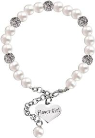 img 4 attached to LParkin Flower Girl Pearl Bracelet - Flowergirl Gift Jewelry for Better SEO