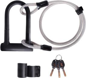 img 4 attached to 🚲 Bike U Lock: Heavy Duty U-Shackle with Strong Cable and Mounting Bracket - Ideal for Road, Mountain, Electric, and Folding Bikes