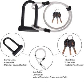 img 2 attached to 🚲 Bike U Lock: Heavy Duty U-Shackle with Strong Cable and Mounting Bracket - Ideal for Road, Mountain, Electric, and Folding Bikes