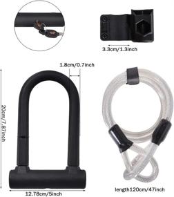 img 3 attached to 🚲 Bike U Lock: Heavy Duty U-Shackle with Strong Cable and Mounting Bracket - Ideal for Road, Mountain, Electric, and Folding Bikes