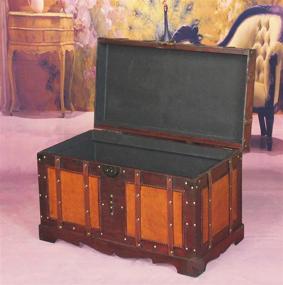 img 2 attached to Discover the Charm of Vintiquewise(TM) Antique Style Steamer Trunk - A Timeless Treasure for Vintage Enthusiasts!