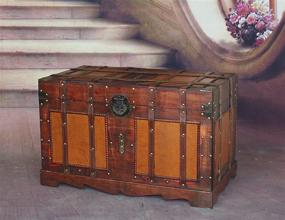 img 3 attached to Discover the Charm of Vintiquewise(TM) Antique Style Steamer Trunk - A Timeless Treasure for Vintage Enthusiasts!