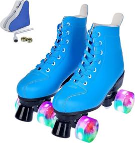 img 4 attached to High Top Rollerskates Professional Outdoor Double Row