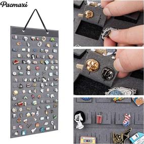 img 1 attached to 📌 Hanging Brooch Pin Organizer - Pins Storage Case for Display, Brooch Collection Holder - Up to 170 Pins Capacity (M-170 Slots, Grey)