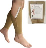 🧦 presadee shin premium zippered compression calf sleeve (beige, 5x-large) logo