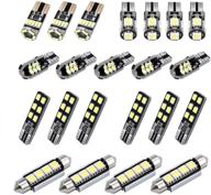 🚗 justech 22pcs can-bus error free led smd bulbs kit set for car interior dome map door courtesy license plate lights festoon c5w t10 168 194 2825 xenon-white spare parts logo