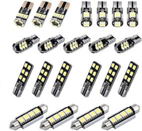 img 4 attached to 🚗 Justech 22PCs Can-Bus Error Free LED SMD Bulbs Kit Set for Car Interior Dome Map Door Courtesy License Plate Lights Festoon C5W T10 168 194 2825 Xenon-White Spare Parts