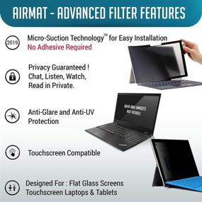 img 2 attached to AirMat Защитная пленка для конфиденциальности 13,3-дюймового ноутбука: премиум противогларный защитник для защиты данных на широкоформатных экранах (16:9)
