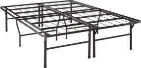 img 4 attached to 🛏️ Budget-Friendly Best Price Mattress 18 Inch Metal Platform Beds with Heavy Duty Steel Slat Mattress Foundation in Sleek Black Design