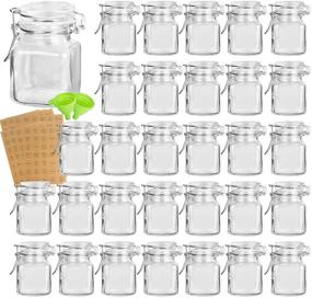 img 4 attached to 🌶️ KAMOTA Glass Spice Jars Set – 30 Pack, 3.5 oz Capacity with Airtight Hinged Lid, Rubber Gasket, 280 Labels & 2 Funnels, for Seasoning & Craft Storage