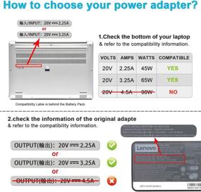 img 3 attached to 💡 65W AC Adapter Laptop Charger for Lenovo Thinkpad T470 T470S T460 T460S T440 T440S T430 T540P T560 T450 E450 E460 E540 E550 E560 E570 G50 Z50 Z70; Ideapad U430 Power Supply Cord [20V 3.25A]