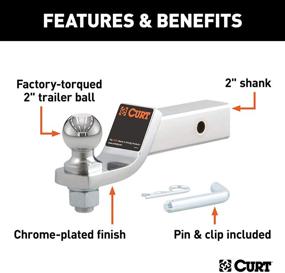 img 2 attached to 🚗 CURT 45295 Chrome Trailer Hitch Mount: 2-Inch Ball & Pin, 2-In Receiver, 7,500 lbs Capacity, 2" Drop