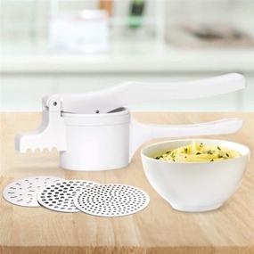 img 3 attached to 🥔 Nurch Potato Ricer & Food Masher - Large Capacity for Fruits and Vegetables, 3 Interchangeable Discs - Fine to Coarse; Professional Baby Food Strainer and Press with Ergonomic Comfort Grip