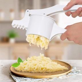 img 2 attached to 🥔 Nurch Potato Ricer & Food Masher - Large Capacity for Fruits and Vegetables, 3 Interchangeable Discs - Fine to Coarse; Professional Baby Food Strainer and Press with Ergonomic Comfort Grip