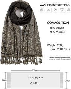 img 3 attached to 🧣 Pashmina Reversible Paisley Blanket Scarves: Stylish Women's Accessories for Ultimate Comfort and Versatility