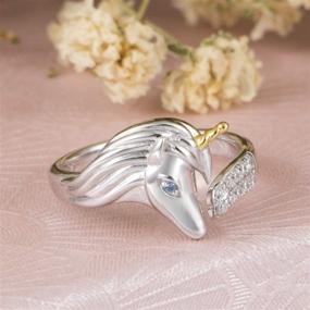 img 3 attached to 🦄 Adjustable Unicorn Wrap Open Ring - 925 Sterling Silver Gift for Women, Teen Girls & Unicorn Party