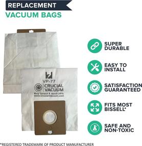 img 3 attached to 🧹 5-Pack Crucial Vacuum Replacement Bags Compatible with Bissell 2032026 - Fits VP-77 Models - Compact Bags for Home Vacuums, Power Partner & Power Partner Plus Canisters