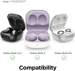 img 3 attached to Чехол Elago из силикона, совместимый с чехлами Samsung Galaxy Buds 2 (2021) / Galaxy Buds Pro (2021) / Galaxy Buds Live (2020) - Полная защита корпуса [лаванда]