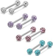 orazio stainless nipple piercing barbell logo