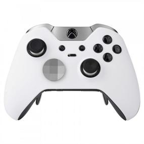 img 4 attached to 🎮 Soft Touch White Replacement Faceplate Front Housing Shell with Thumbstick Accent Rings for Xbox One Elite Controller Model 1698 - Controller NOT Included
