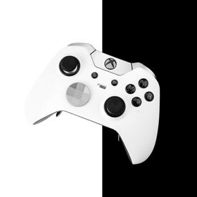 img 1 attached to 🎮 Soft Touch White Replacement Faceplate Front Housing Shell with Thumbstick Accent Rings for Xbox One Elite Controller Model 1698 - Controller NOT Included