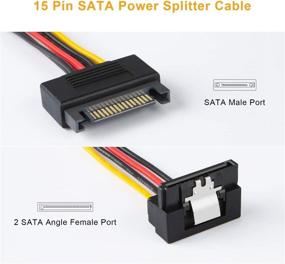 img 3 attached to 🔌 Разветвитель питания SATA, CableCreation [2 шт.], 6 дюймов, 15-контактный SATA-разъем (мужской) на 2x15-контактный SATA-разъем (женский) с углом наклона вниз - улучшенный SEO.