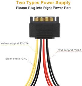 img 2 attached to 🔌 Разветвитель питания SATA, CableCreation [2 шт.], 6 дюймов, 15-контактный SATA-разъем (мужской) на 2x15-контактный SATA-разъем (женский) с углом наклона вниз - улучшенный SEO.