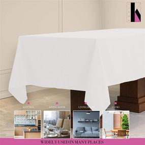 img 1 attached to 🍽️ Kadut Rectangle Tablecloth - White, 60 x 102 Inch - Heavy-Duty, Stain-Proof Table Cover for 6 Foot Tables - Ideal for Parties, Weddings, Kitchen - Wrinkle-Resistant Fabric