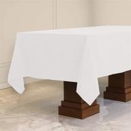 🍽️ kadut rectangle tablecloth - white, 60 x 102 inch - heavy-duty, stain-proof table cover for 6 foot tables - ideal for parties, weddings, kitchen - wrinkle-resistant fabric logo