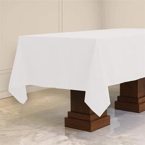 img 4 attached to 🍽️ Kadut Rectangle Tablecloth - White, 60 x 102 Inch - Heavy-Duty, Stain-Proof Table Cover for 6 Foot Tables - Ideal for Parties, Weddings, Kitchen - Wrinkle-Resistant Fabric