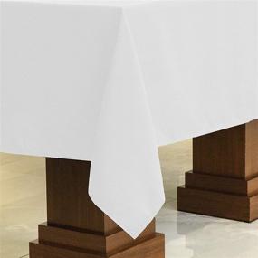 img 3 attached to 🍽️ Kadut Rectangle Tablecloth - White, 60 x 102 Inch - Heavy-Duty, Stain-Proof Table Cover for 6 Foot Tables - Ideal for Parties, Weddings, Kitchen - Wrinkle-Resistant Fabric