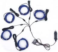 🚗 5-pack neon el wire lights set for automotive car - 10ft el wire + 4 pcs 3.2ft el wires - led lights for cars interior exterior - diy decoration strip light - cold wire led lights in blue logo