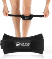 🏋️ copper compression patella tendon strap: superior knee support brace with highest copper content, adjustable straps - 2 pack логотип