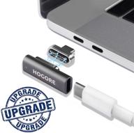 магнитный адаптер usb c - hogore 20 пиновый преобразователь magsafe в usb c для быстрой зарядки (100 вт), высокоскоростной передачи данных (10 гбит/с), поддержка 4k видео совместима с macbook (pro), dell xps и другими ноутбуками и телефонами с поддержкой type c логотип