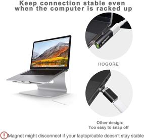 img 1 attached to Магнитный адаптер USB C - HOGORE 20 пиновый преобразователь MagSafe в USB C для быстрой зарядки (100 Вт), высокоскоростной передачи данных (10 Гбит/с), поддержка 4K видео совместима с MacBook (Pro), Dell XPS и другими ноутбуками и телефонами с поддержкой Type C