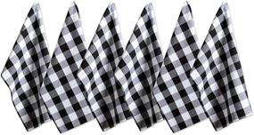 img 1 attached to 🍽️ Set of 6 Urban Villa Kitchen Towels 20×30 Inch – 100% Cotton, Highly Absorbent Dish Towels – Premium Quality Bar & Tea Towels with Mitered Corners in Classic Black and White