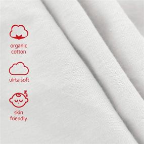 img 3 attached to 👶 Organic Cotton 2-Pack Changing Pad Covers for Boys and Girls - Soft, Breathable, and White Cradle Sheets - Fits Standard Baby Changing Pads (16"x32")