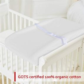 img 1 attached to 👶 Organic Cotton 2-Pack Changing Pad Covers for Boys and Girls - Soft, Breathable, and White Cradle Sheets - Fits Standard Baby Changing Pads (16"x32")