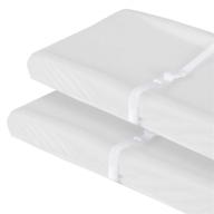👶 organic cotton 2-pack changing pad covers for boys and girls - soft, breathable, and white cradle sheets - fits standard baby changing pads (16"x32") logo