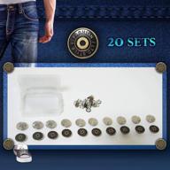 convenient 20 sets of 17mm copper tack buttons replacement kit with rivets and metal base in plastic storage box logo