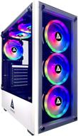 🎮 apevia genesis pro gaming case - g-pro-wh mid tower with dual tempered glass panels, usb3.0/usb2.0/audio ports, 6x rgb fans, white frame logo