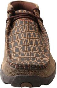 img 3 attached to Men's Brown Driving Shoes and Loafers - Twisted Caiman Print Slip-Ons