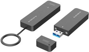 img 4 attached to ElecGear NV-2242A USB 3.1 NVMe Enclosure: High-Speed Mini External Aluminum Adapter for PCIe M.2 SSD, 10Gbps Flash Drive with Magnet Cap