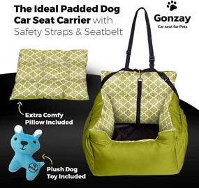 img 3 attached to 🐶 GONZAY Padded Dog Car Seat Carrier: Safety Straps, Seatbelt, and Deluxe Pet Bed Basket