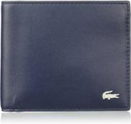 👔 lacoste men's large billfold black wallet - stylish accessories for men: wallets, card cases & money organizers logo