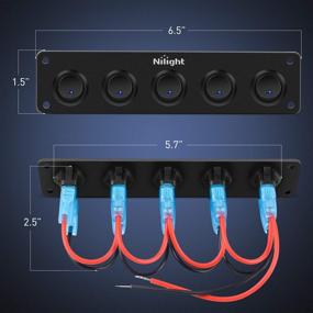 img 3 attached to Nilight 5 Gang 3 Pin Rocker Switch Panel - Waterproof On-Off Toggle Switches 🚗 for Car, Vehicle Trailer, Truck, SUV, Marine Boat, RV, Ship - 12V/24V 20A, 2 Years Warranty